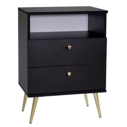 НОЩНО ШКАФЧЕ ЧЕРНО STOLIK 50X34X69 СМ