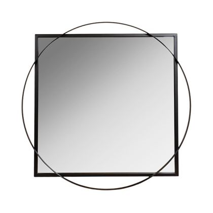 Огледало металик черно 70x4x70см