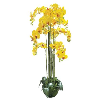 Орхидейно растение с жълти цветя Real Touch - в135 см 1/kib