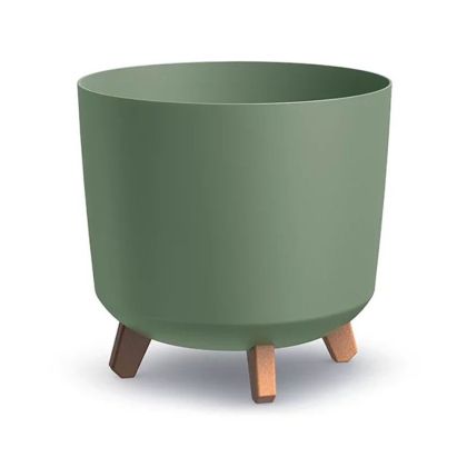 ПЛАСТМАСОВА САКСИЯ GRACIA TUBUS В ЦВЯТ ЗЕМНОЗЕЛЕНО, И 30 X 28,5 СМ