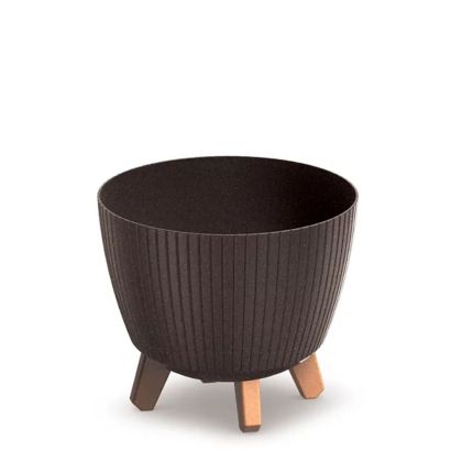 ПЛАСТМАСОВА САКСИЯ LAMIA ECO WOOD, КАФЯВ ЦВЯТ, 23X23X20CM