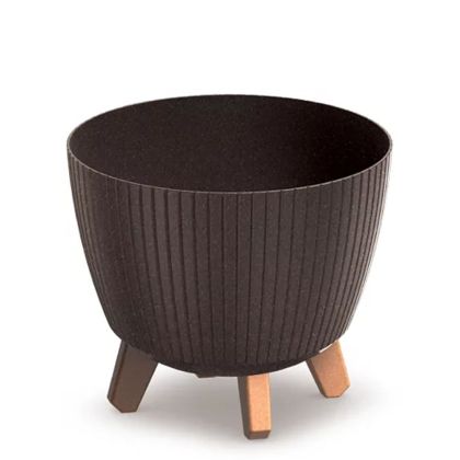 ПЛАСТМАСОВА САКСИЯ LAMIA ECO WOOD, КАФЯВ ЦВЯТ, 29X29X24CM