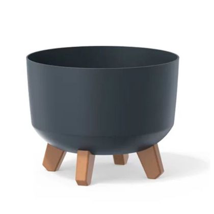 ПЛАСТМАСОВА САКСИЯ ГРАЦИЯ ЦВЯТ АНТРАЦИТ 24Х24Х19СМ