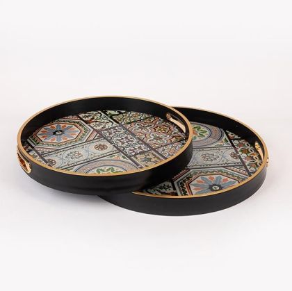 ПОДНОС ОТ ПЪЛНО СТЪКЛО, КАФЯВ, 40X40X4СМ / 36X36X4СМ