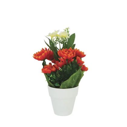 Саксия Fl-9 с бяла цветна аранжировка - в22см