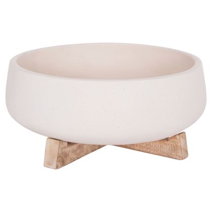 Саксия Frello Hm4674.02m от фибро цимент в стойка от бял тик 27x26.5x12всм.