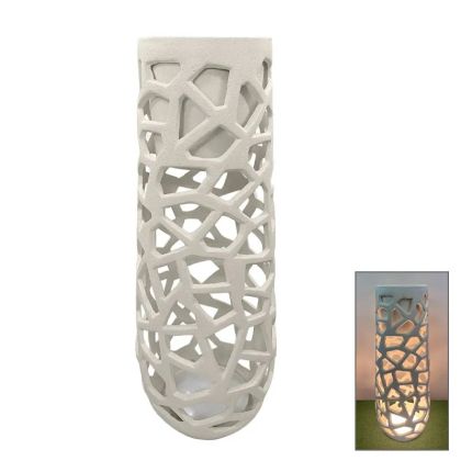 Саксия от фиберглина, бежова с Led осветление, перфорирана, варец - Φ46x120см 1/кутия