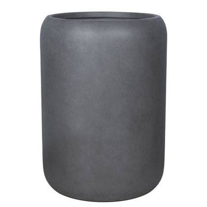 Саксия от фиберглина, сива, бухел за дървени въглища, висока, голяма - Φ54x76см