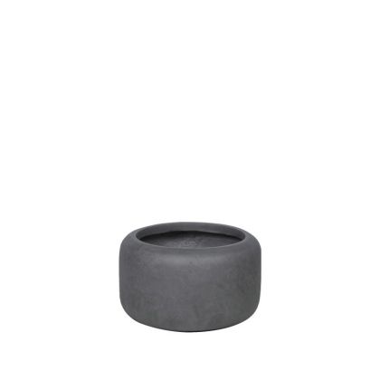 Саксия от фиберглина, сива, за въглищна, къса, малка - Φ34x20см