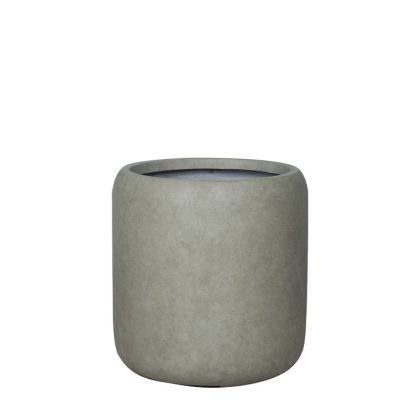 Саксия от фиберглина, сива, масажна, средна - Φ42x43см