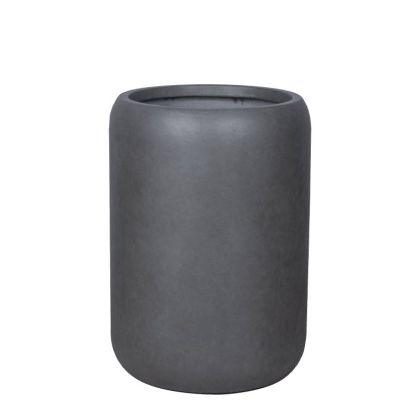 Саксия от фиберглина, сива, с въглищна буч, помпа, висока, средна - Φ42x59см