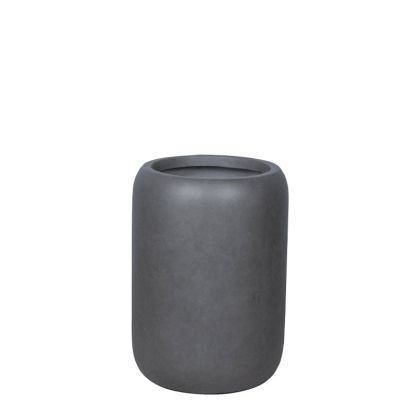 Саксия от фибърглина, сива, бухел за дървени въглища, висока, малка - Φ32x45см