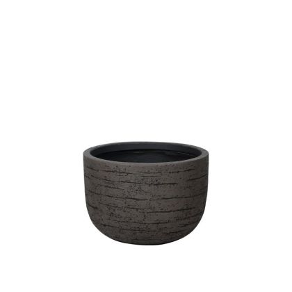 Саксия от фибърклай, кафява, с напукане, къса, голяма - Φ43x30см