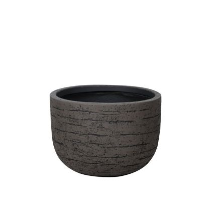 Саксия от фибърклей с кафява кракелова дълбока купа, ниска, гигантска - Φ53x37см