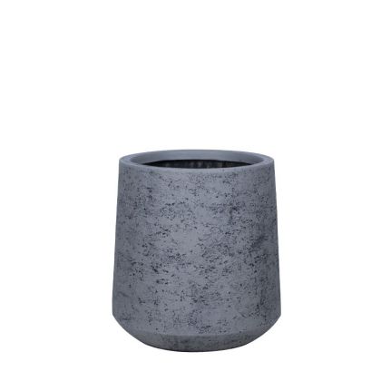 Саксия от фибърклей сива циментова конусна висока средна - Φ38.5x41см
