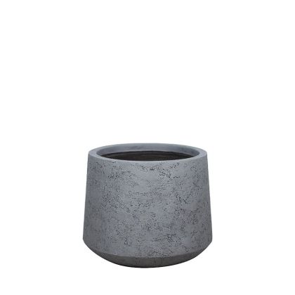 Саксия от фибърклей сива циментова конусна къса средна - Φ41x33см
