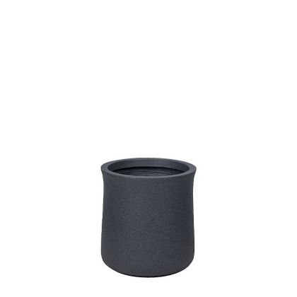 Саксия от черен гранит фиберклей казани малка - Φ28.5x30.5см