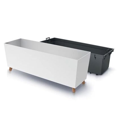 САНДЪЧЕ ЗА ЗАСАЖДАНЕ URBI CASE N, БЯЛА, ПЛАСТМАСОВА, 77X23,5X30 СМ