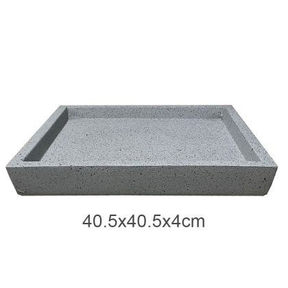 Сива гранитна квадратна чиния за саксия - 40.5x40.5x4см 5 бр./кутия