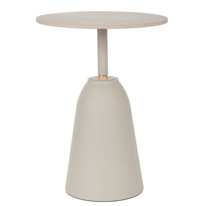 СИВА МЕТАЛНА КРЪГЛА МАСА СЪС СИВА КЕРАМИЧНА ПОВЪРХНОСТ (МРАМОРЕН ЕФЕКТ) D40X52CM