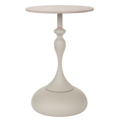 СИВА МЕТАЛНА КРЪГЛА МАСА СЪС СИВА КЕРАМИЧНА ПОВЪРХНОСТ (МРАМОРЕН ЕФЕКТ) D40X68CM