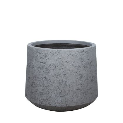 Сива циментова саксия конусна, къса, голяма - Φ55x44см