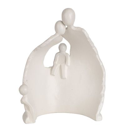 Скулптура керамична семейна бяла 19.6x11.5x24.5см