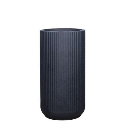 Средно дебела саксия от черен гранит с колона - Φ33x63xm