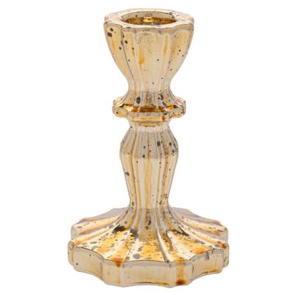 СТЪКЛЕН ЗЛАТИСТ СВЕЩНИК 6.9X10.7СМ.