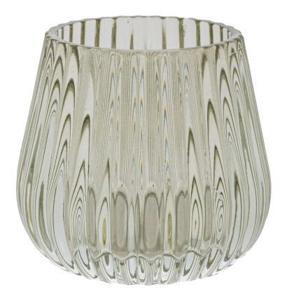 СТЪКЛЕНА СИВА МАЛКА ВАЗА 8.1X7.4СМ.