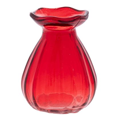 Стъклена червена ваза  6.7X8.7СМ.