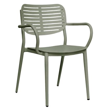 Трапезарен стол Hilliard Hm6644.07 алуминиев в маслинено зелен цвят 56x58x80всм.