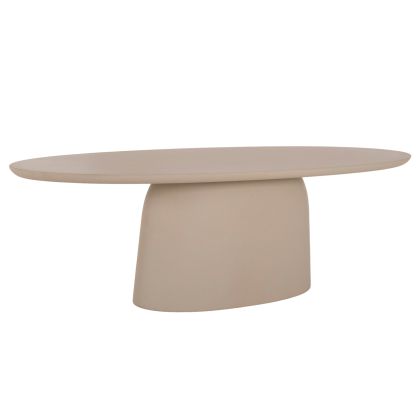 Трапезарна маса овална Breccan Hm6576.02 бежова фибро цимент 200x100x75hcm