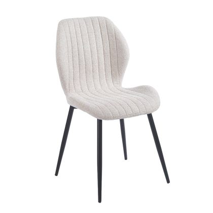 Трапезен стол Tango, черно боядисан метал, бежов плат