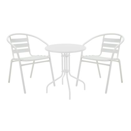 ТРАПЕЗНА МАСА VERGO-TADE, БЯЛА МЕТАЛНА, 60X70 СМ