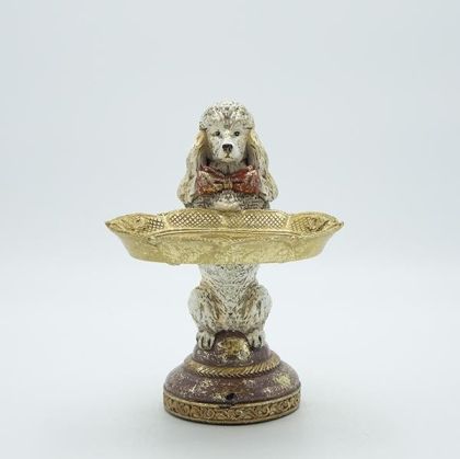 Фигура куче с тава златисто - розово 14.5x16x20.5см