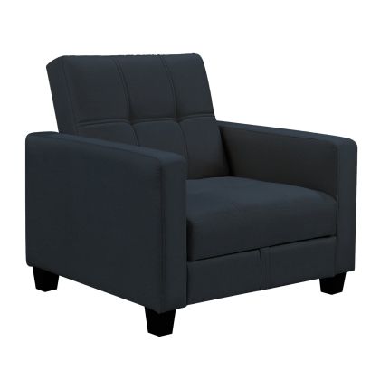 Фотьойл - легло Kelso с място за съхранение, черен плат