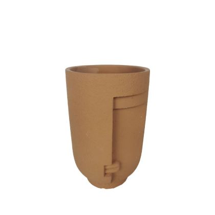 Циментова саксия с теракотово лице - Φ14.5x23см 6/6 кутия