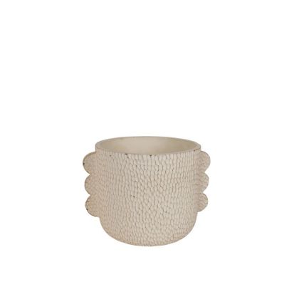 Циментова саксия с цикладитен крем релиф Zagre - 17.5x14x13см 12/12 кутия