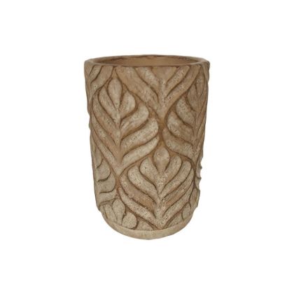 Циментова торбичка с релефни кафяви листа - 14x22.5 см 6/6 кутийки