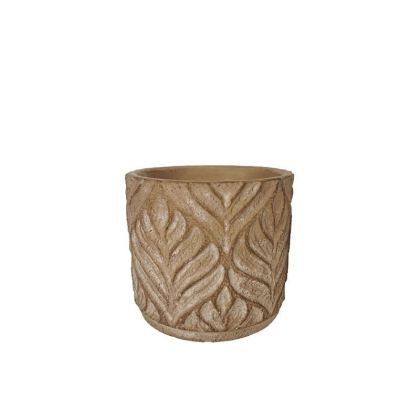 Циментови цветета с кафяви листа, релефни - Φ13.5x13см 12/12 кутия