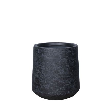 Черно 06-94822-m//комплект саксии от фибърклай/3 високи кръгли от черен гранит - M:38.5x38.5x41см 16/pal