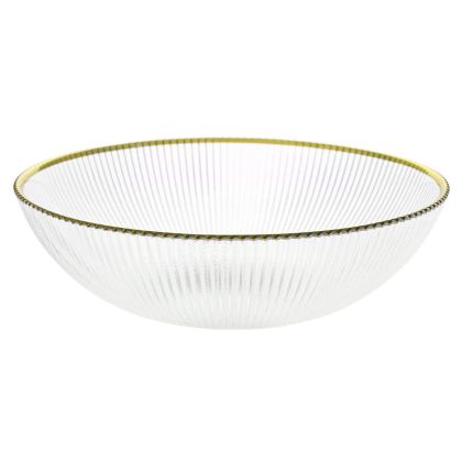 Стъклена купа със златен кант D25cm