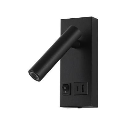 Аплик за легло с Usb Type C алуминиево-метална Led 2W 140LM 3000K 150X60X145MM 100-240AC черна Arte Illumina зареждане