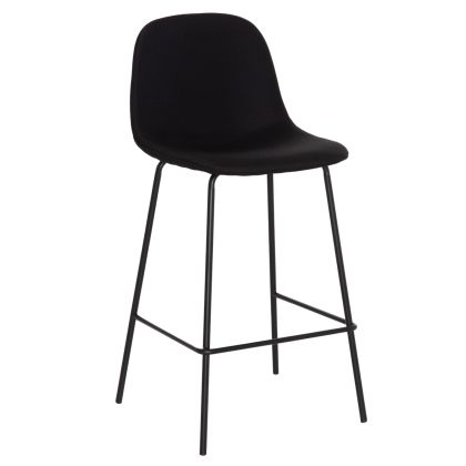 Bar stool Vincent HM9298.24 medium height - black fabric - metal legs 43X50X92.5ВСМ.