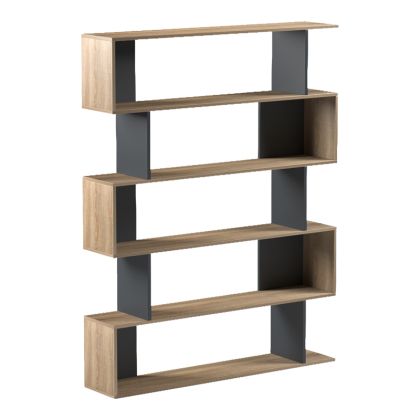 Tetri bookcase, sonoma-anthracite color, 121.8x25.4x158.8 cm