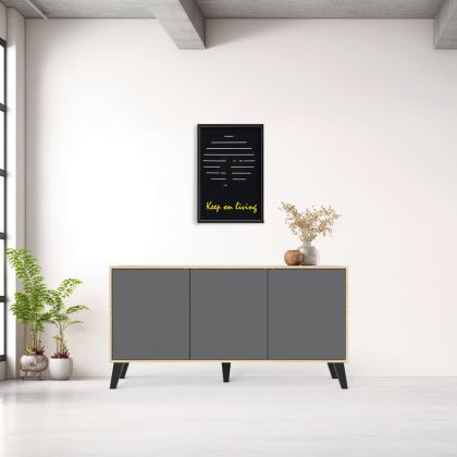 Бюфет Billy sonoma-antracit 149x40x77см