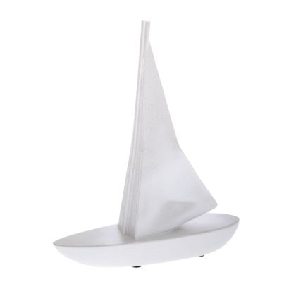White polyresin boat 14X5X17 cm