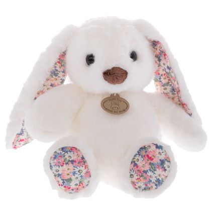 White plush bunny with colorful ears and feet 20X24 38 cm