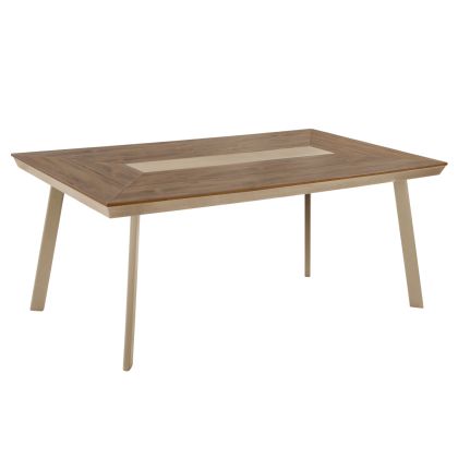 Aluminum table Taber HM5131.04 cappuccino color with polywood top 200X100X75 cm.